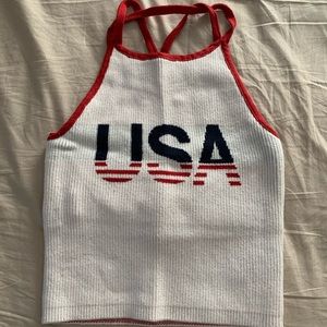 Hollister “USA” knit tank top